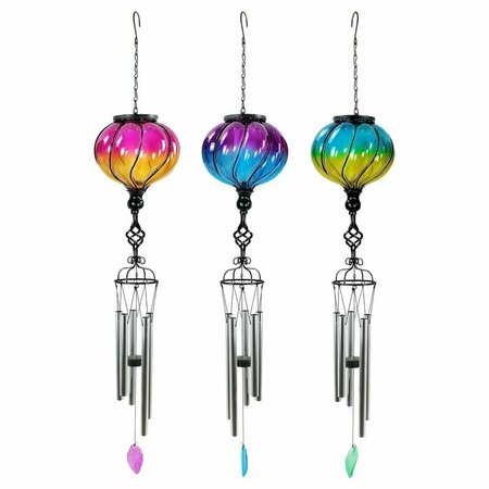 ALPINE Assorted Glass/Metal 31 in. Solar Glass Balloon Wind Chime LJJ1943A